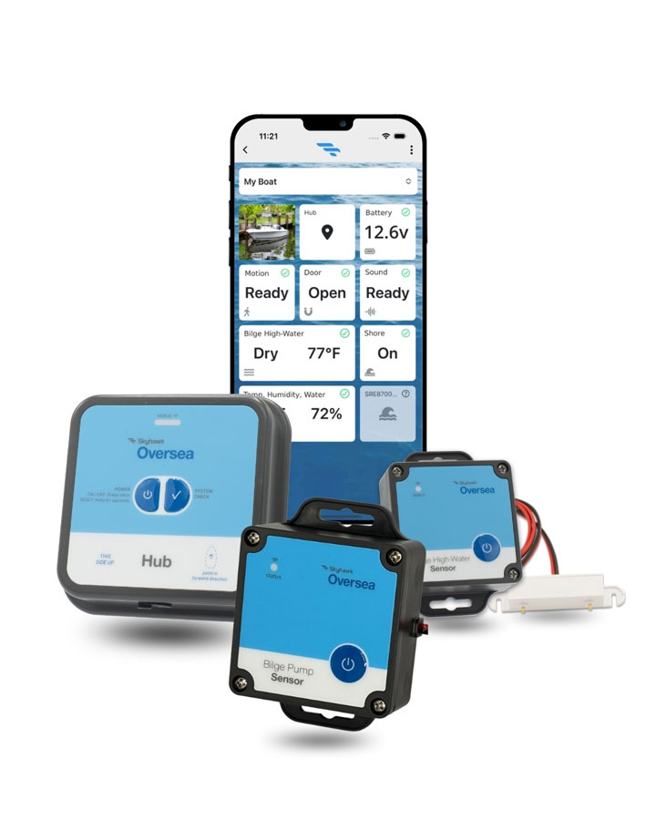 oversea-boat-leak-protection oversea hub, bilge pump sensor and bilge high-water sensor