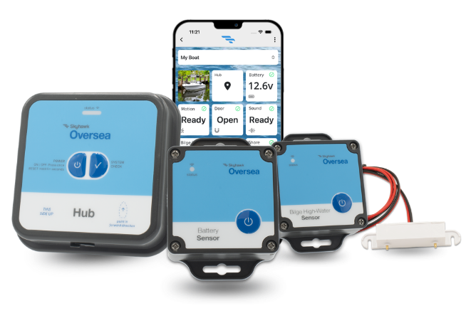 oversea hub, battery sensor, bilge high-water, oversea app oversea hub, battery sensor, bilge high-water, oversea app